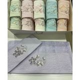 Fiesta Papatya Bambu 6lı Analı-Kızlı Havlu Seti Renkli - Çok Renkli - 50 x 90 cm - 30 x 50 cm