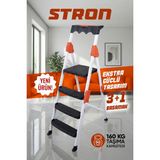 Fiesta Stron 3+1 Basamaklı Metal Merdiven Ergonomik Yapı ile Ev ve Bahçe Kullanımına Uygun - Beyaz