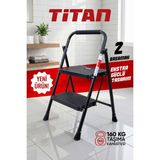 Fiesta Titan 2 Basamak EXTRA GÜÇLÜ ÖZEL TASARIM Geniş Basamaklı Merdiven - Siyah