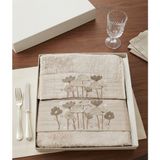 Fiesta Umay Süzene Bambu Bürümcük Analı Kızlı Havlu Seti (1 Adet 30X50 cm ve 1 Adet 50X90 cm ) %70 Bambu %30 Pamuk - Kahve - 50 x 90 cm - 30 x 50 cm