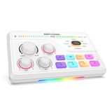 FIFINE 7.1 kanal Surround Ses Düğmesi-Sessiz Sesli Sohbet ile Oyun için Ses Mikser, XLR Mikrofon Arayüzlü RGB Bilgisayar Mikseri Canlı Yayın için TV ile Uyumlu-AmpliGame SC8W