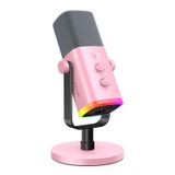 Fifine AM8 Pembe XLR/USB RGB Dinamik Oyuncu ve Yayıncı Mikrofonu