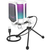 Fifine Ampligame A6V Beyaz Yayıncı Youtuber RGB USB Mikrofon​ Seti