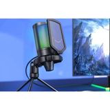 Fifine Ampligame A6V Yayıncı - Oyuncu - Gamer - Podcast - Youtuber Rgb USB Mikrofon (Mavi) - Option-1 - 001-Renkli