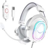 Fifine Ampligame H13 Mikrofonlu 7.1 Rgb Oyuncu Kulaklığı Beyaz - Siyah