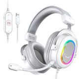 Fifine Ampligame H6W BEYAz Mikrofonlu Oyuncu Kulaklığı Bilgisayar ve Yayıncı Kulaklık