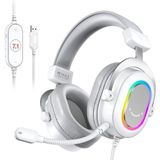 Fifine Ampligame H6W Mikrofonlu Oyuncu Kulaklığı Bilgisayar Yayıncı Kulaklık USB Bağlantılı - Beyaz