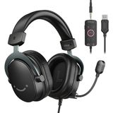 Fifine Fıfıne Pc Oyun Kulaklığı, 7.1 Surround Sesli USB Kulaklık, Çıkarılabilir Mikrofon, Kontrol Kutusu, Ps5/ps4/xbox/switch Için Kulak Üstü Kablolu Kulaklık, Black-Ampligame H9