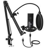 FIFINE Stüdyo Kondansatör USB Mikrofon Bilgisayar PC Mikrofon Kiti Ayarlanabilir Makas Kol Standı Şok Montaj Enstrümanlar Ses Kaydı Podcasting YouTube Karaoke Oyun Akışı - T669