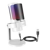 FIFINE USB mikrofon, oyun mikrofonu, yayın podcast stüdyosu için, mikrofon USBC, PS4 PS5 MAC için, RGB kontrollü, sessize alma şalteri, kulaklık bağlantısı, pop filtre