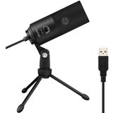 FIFINE USB Mikrofon PC Gaming, Mikrofon, MAC PS4 PS5 için, Standlı Podcast Mikrofon, Stüdyo Kalitesi Kayıt Kondansatörü, Mikrofon, Akış, Stüdyo için, Siyah