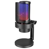 Fıfıne Usb Mikrofonu, Ampligame Oyun Bilgisayarı Masaüstü Kondansatör, Rgb Mikrofon