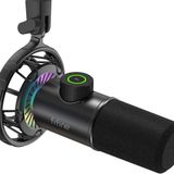 FIFINE USB Oyun Mikrofonu, PC için RGB Dinamik Mikrofonlar, Sessiz Düğmeli, Tak ve Çalıştır Kardioid Mikrofon, 16BIT/48KHZ ve 3,5 mm Kulaklık Jakı, Podcast, Akış için - K658
