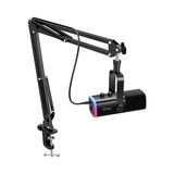 Fıfıne Xlr/usb Mikrofon Seti, Yayın ve Podcast Için, Dinamik Rgb Mikrofon Kiti, Bom Kol Standı, Sessize Alma Düğmesi, Kulaklık Jakı, Vokal ve Seslendirme Kaydı Için, Ampligame AM8T - 10 Adet