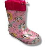Fifty 5 454-26 Unicorn Kürklü Su Geçirmez Yağmur Kız Çocuk Çizme 28-37 - Pembe