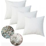 Fifty Home 4 Adet Kırlent Iç Yastık - 8 Farklı Ebat - Dolgusu 50% Boncuk Silikon/50% Kırpık Sünger - 40 x 40 cm - Beyaz