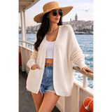 FİFTY ONE Kadın Siyah Ajurlu Triko Hırka Oversize Salaş Yazlık Kimono Hırka