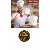 figanlar ambalaj 1 adet Ayarlanabilir Aşçı Kepi 20 cm Nonwoven Tela Aşçı Şapkası Terletmez Mutfak Pastane Kepi