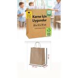 figanlar ambalaj 1. kalite büküm saplı kraft Çanta 25x12x31 ( 100 Adet ) ( Kağıt karton Çanta )