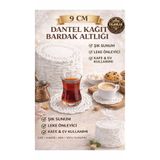 figanlar ambalaj 100 adet 9 Cm Dantel Kağıt Bardak Altlığı Beyaz Çay Kahve Sunum Pasta Altlığı Dantel Kağıt