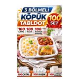 figanlar ambalaj 100 Kişilik Köpük Tabldot Seti 3 Bölmeli –100 Çatal 100 Kaşık 100 Karton Bardak kullan at tabak set