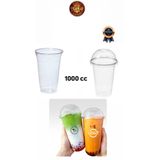 figanlar ambalaj 1000cc En Büyük Boy Plastik Pet Limonata/Milkshake Bardağı 10 Adet Kapaklı