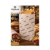 figanlar ambalaj 12x20 cm Yağ Geçirmez Kese Kağıdı Tost Sandviç Hamburger Döner Paket Servis Ambalajı 50 adet
