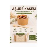 figanlar ambalaj 16 Oz Kraft Aşure Kasesi Şeffaf Kapaklı Ahşap Kaşık Seti Çorba Tatlı Salata Kasesi 10 kişilik