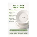 figanlar ambalaj 23 cm Derin Kağıt Tabak Kompostlanabilir Şeker Kamışı Doğa Dostu Dayanıklı Davet Tabak 25 adet