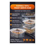 figanlar ambalaj 25 adet Sütlaç Aşure Paket Servis Kabı 500 cc Kapaklı Tatlı Taşıma Kabı İşletmelere Özel