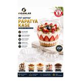 figanlar ambalaj 250 cc Şeffaf PET Tatlı Kasesi Kapak Uyumlu Aşure Kabı Supangle Keşkül Dondurma Sunum Kasesi 10 adet