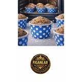 figanlar ambalaj 25'li Muffin Kek Kapsülü Renkli MAVİ Puantiyeli 6,5 cm Kağıt Cupcake Kalıbı –Fırına Uygun Kek Kalıbı