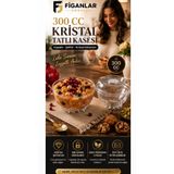 figanlar ambalaj 300 CC Kristal Kapaklı Aşure ve Tatlı Kasesi Şeffaf Plastik Muhallebi Profiterol Supangle Kabı 25 adet