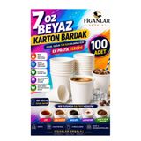 figanlar ambalaj 7 Oz Beyaz Karton Bardak Sıcak Soğuk İçecek Çay Kahve Kullan At Bardak 100 adet