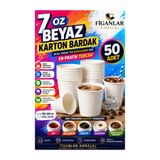 figanlar ambalaj 7 Oz Beyaz Karton Bardak Sıcak Soğuk İçecek Çay Kahve Kullan At Bardak 50 adet