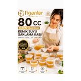 figanlar ambalaj 80 CC Şeffaf Kapaklı Sızdırmaz Mini Saklama Kabı | Kemik Suyu, Et Suyu, Bulyon, Sosluk ve Buzluk Kabı 1 adet