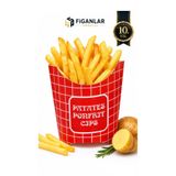 figanlar ambalaj FİGANLAR Karton Patates Kutusu Kırmızı Desenli Fast Food Patates Kızartması Servis Kabı 100 adet