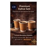 figanlar ambalaj Premium 4 Oz Kraft Double Wall Karton Bardak Seti Kapaklı Espresso Türk Kahvesi Mini Sunum 50 adet