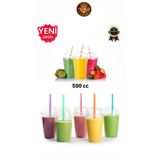 figanlar ambalaj sert kalın plastik 500cc 10'lu büyük boy Kalın Pet Plastik Limonata Milkshake Soğuk Kahve Bardağı