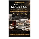 figanlar ambalaj Stick Toz Şeker 3 gr Tek Kullanımlık Hijyenik Şeker Paket hijyenik tek sargılı 250 adet