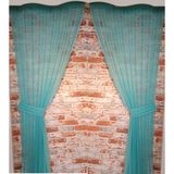 Figen Perde Fon Perde Ince Tül Çift Kanat 1/3 Sık Pileli Dikim - 100 x 260 cm - Turkuaz