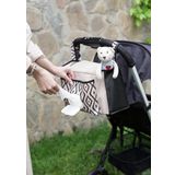 FİGİZA® Bebek Arabası Düzenleyici Çanta – 37 × 12 × 19 cm, 3 İç Bölme, Kilitli Kulplu Organizer, Islak Mendil Cepli, Çok Gözlü Hafif Bebek Bakım Çantası (Siyah)