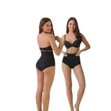 Figiza Lazer Kesim Yüksek Bel Slip Korse İz Yapmayan Dikişsiz Göbek Bel Basen Toparlayıcı Kaydırmaz Korse (Siyah, M)