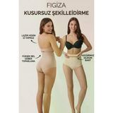 Figiza Lazer Kesim Yüksek Bel Slip Korse Iz Yapmayan Dikişsiz Göbek Bel Basen Toparlayıcı Kaydırmaz Korse - Ten