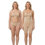 figiza Tam Boy Tulum Korse Göbek Basen Baldır Toparlayıcı Extra Sıkılaştırıcı Vücut Şekillendirici Korse (Bej, 2XL)