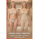 Figiza Tam Boy Tulum Korse Göbek Basen Baldır Toparlayıcı Extra Sıkılaştırıcı Vücut Şekillendirici Korse - Ten - 2XL