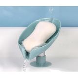 FİGİZA® Vantuzlu Sabunluk – Su Giderli Yaprak Şekilli Tasarım, Mutfak ve Banyo İçin Sabun ve Süngerlik, Kaymaz, Kolay Montaj, 1 Adet