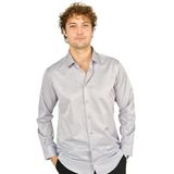 FIGS Erkek Slim Fit, Uzun Kollu, Pamuklu Gömlek, Mor, M