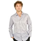 FIGS Erkek Slim Fit, Uzun Kollu, Pamuklu Gömlek, Mor, XS