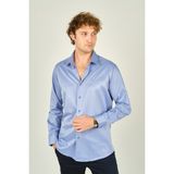 Figs Erkek Slim Fit Uzun Kollu Pamuklu Parlak Kumaş Gömlek 0013 Koyu Mavi - XS